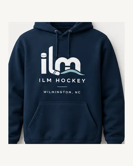 Navy ILM Hockey hoodie with chest mark
