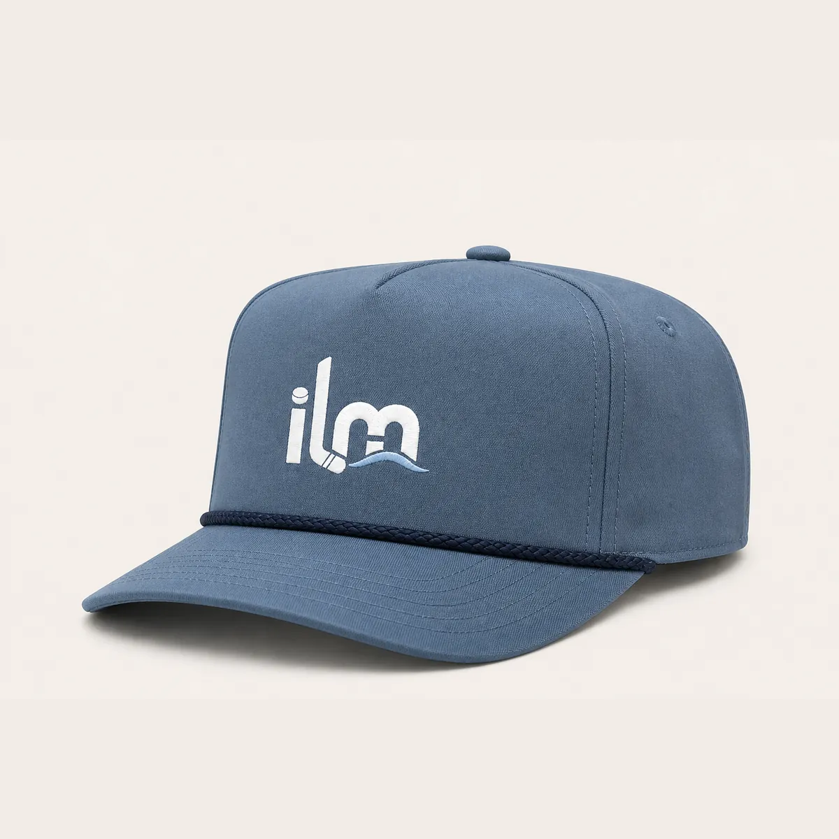 Coastal blue ILM Hockey performance rope cap with navy braided rope